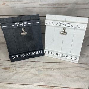 Bridesmaids & Groomsmen • Photo Frame • Wedding • Bride • Groom • White Black